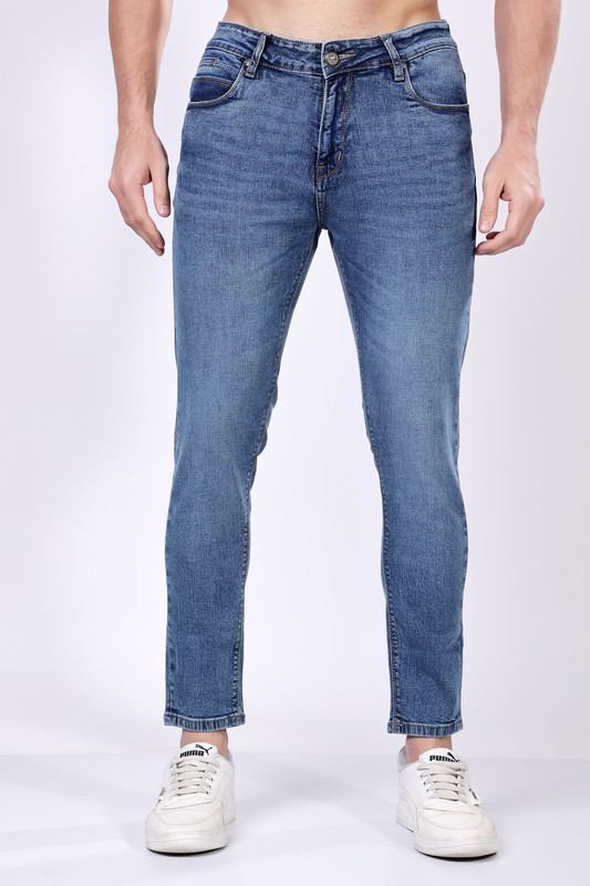 STYLOX Men’s Blue Ankle Fit Jeans - Premium Denim, - Stylox