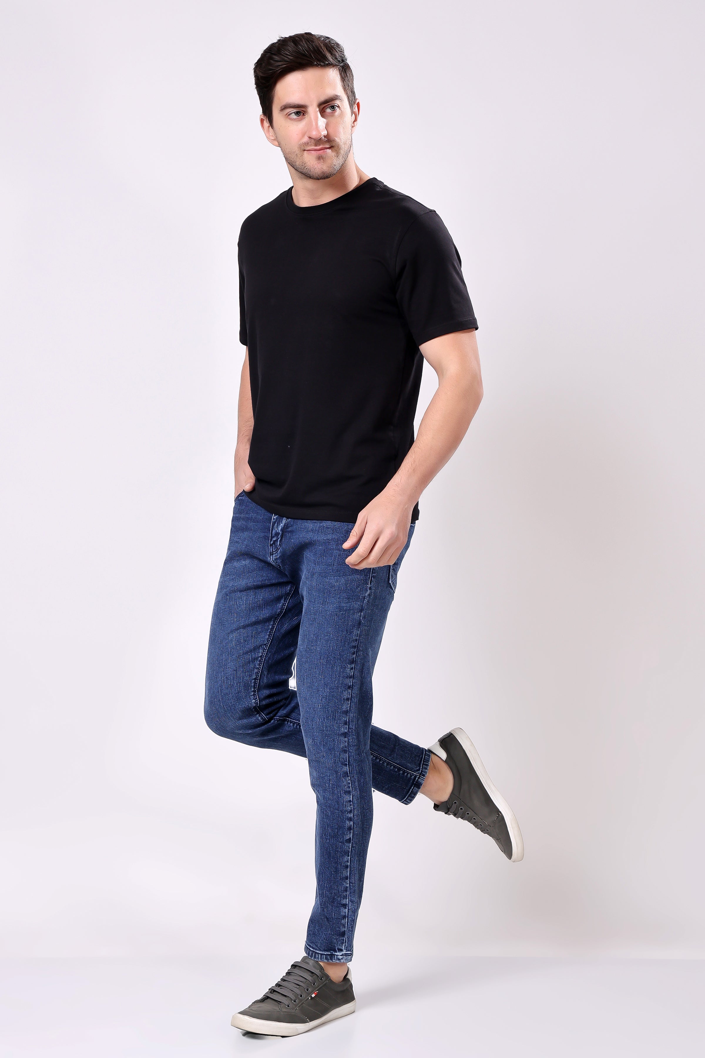 STYLOX Men’s Blue Ankle Fit Jeans - Premium Denim, - Stylox